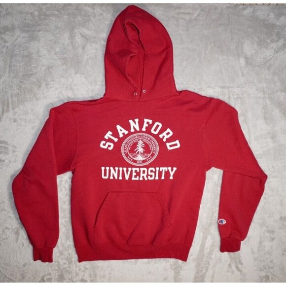 Stanford University Hoodie Pullover Sweatshirt Champion Red Men's Size Small - Picture 2 of 9